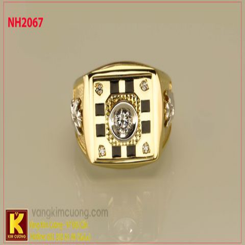 Nhẫn nam ổ kim cương nhân tạo 10k korea NH2067