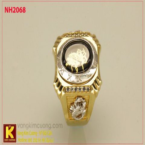 Nhẫn nam ổ kim cương nhân tạo 10k korea NH2068