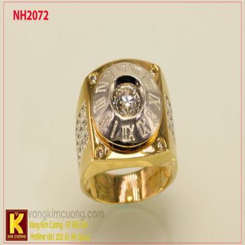 Nhẫn nam ổ kim cương nhân tạo 10k korea NH2072