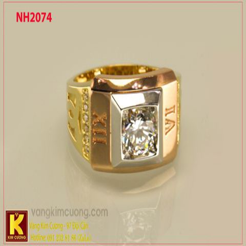 Nhẫn nam ổ kim cương nhân tạo 10k korea NH2074