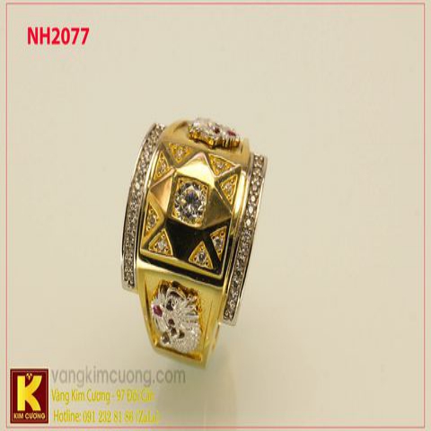 Nhẫn nam ổ kim cương nhân tạo 10k korea NH2077