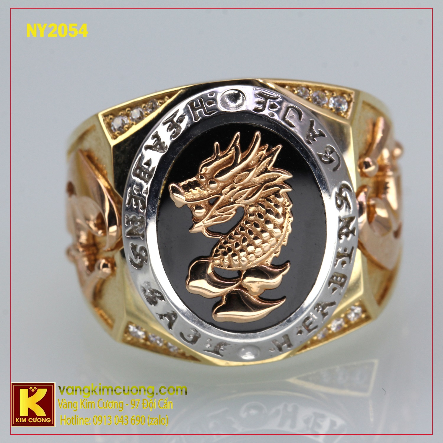 Nhẫn nam vàng trắng italy 18k NY2054