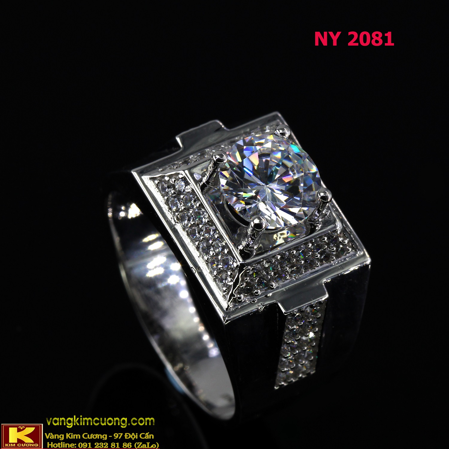 Nhẫn nam vàng trắng NY2081