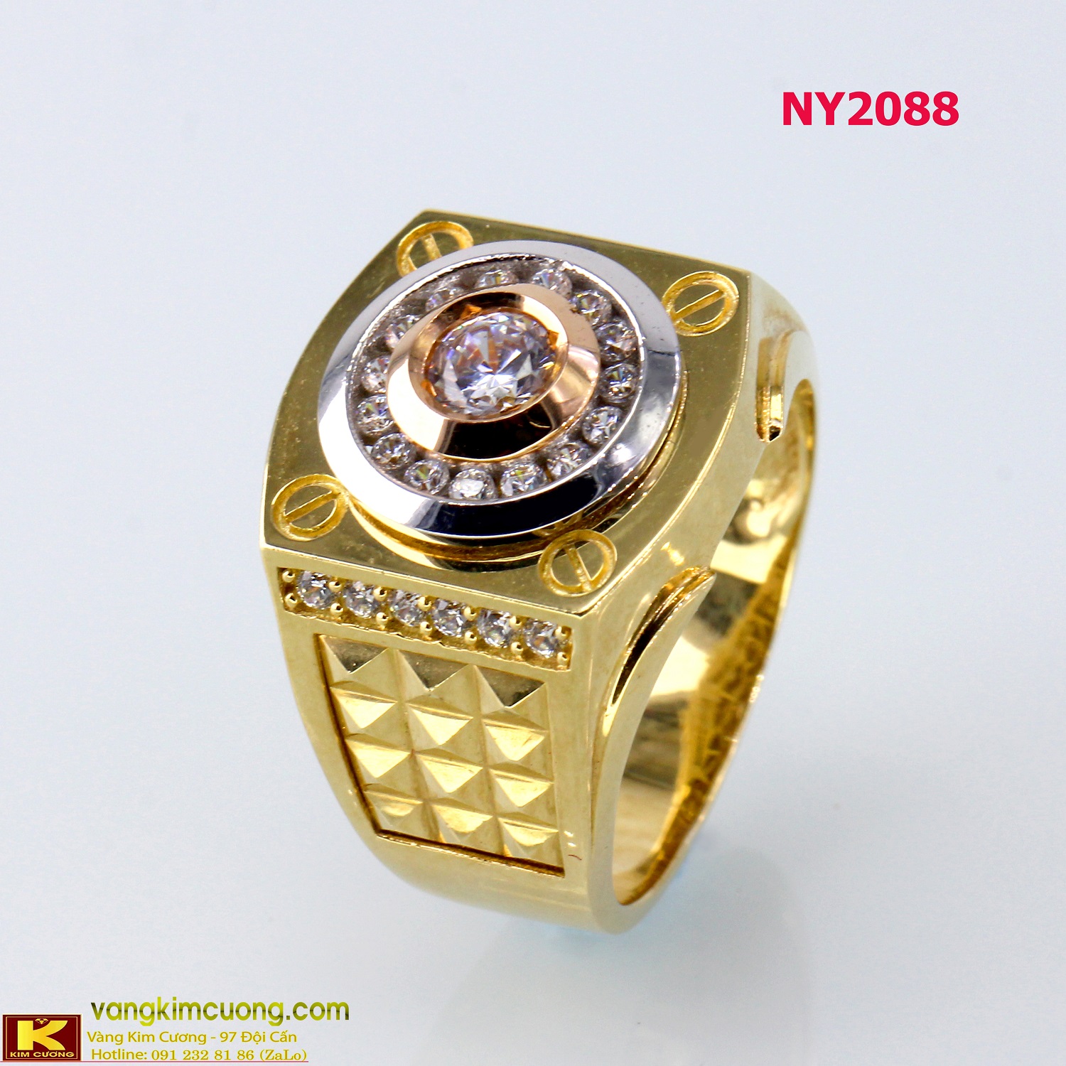 Nhẫn nam vàng trắng NY2088