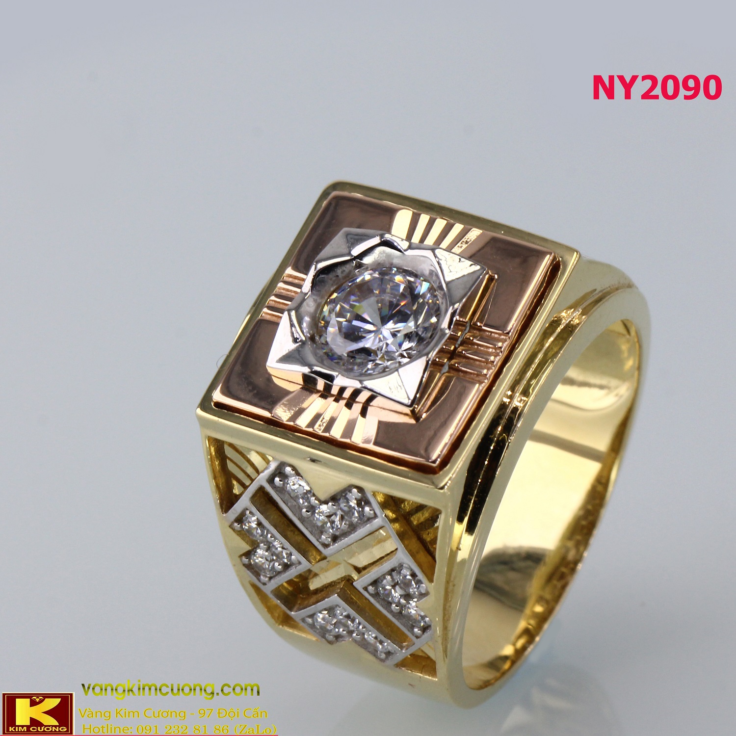 Nhẫn nam vàng trắng NY2090