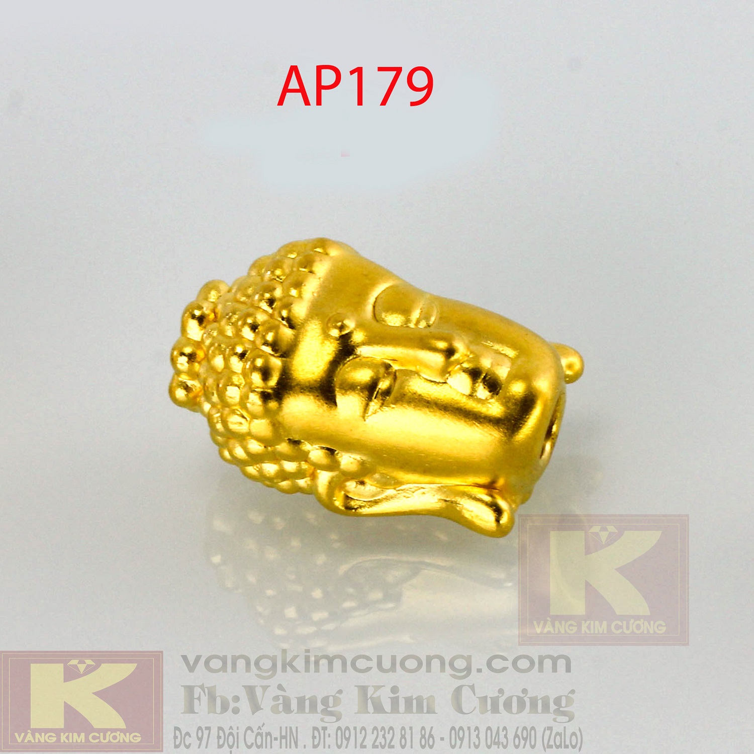 Charm mặt Phật vàng 24k mã AP179