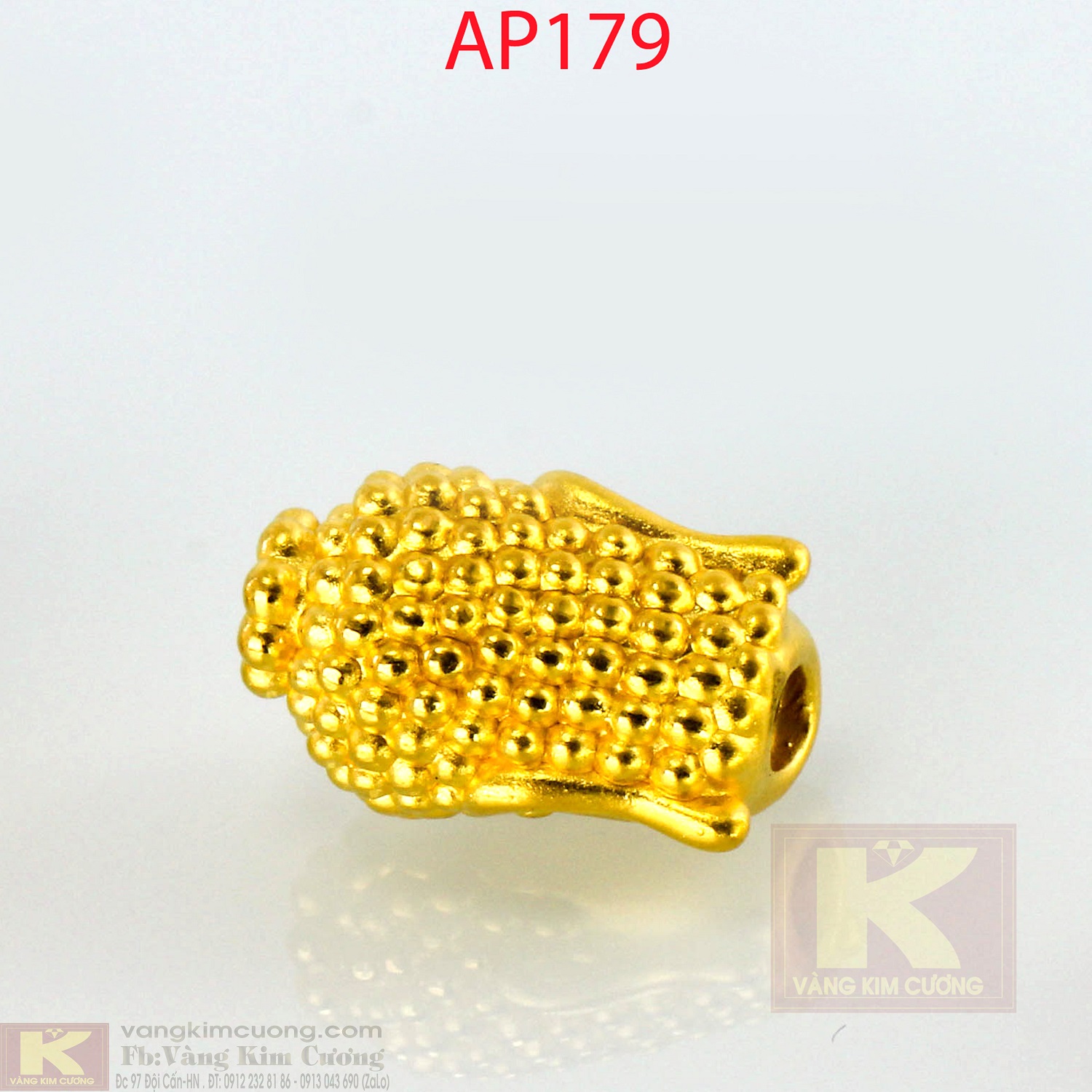 Charm mặt Phật vàng 24k mã AP179