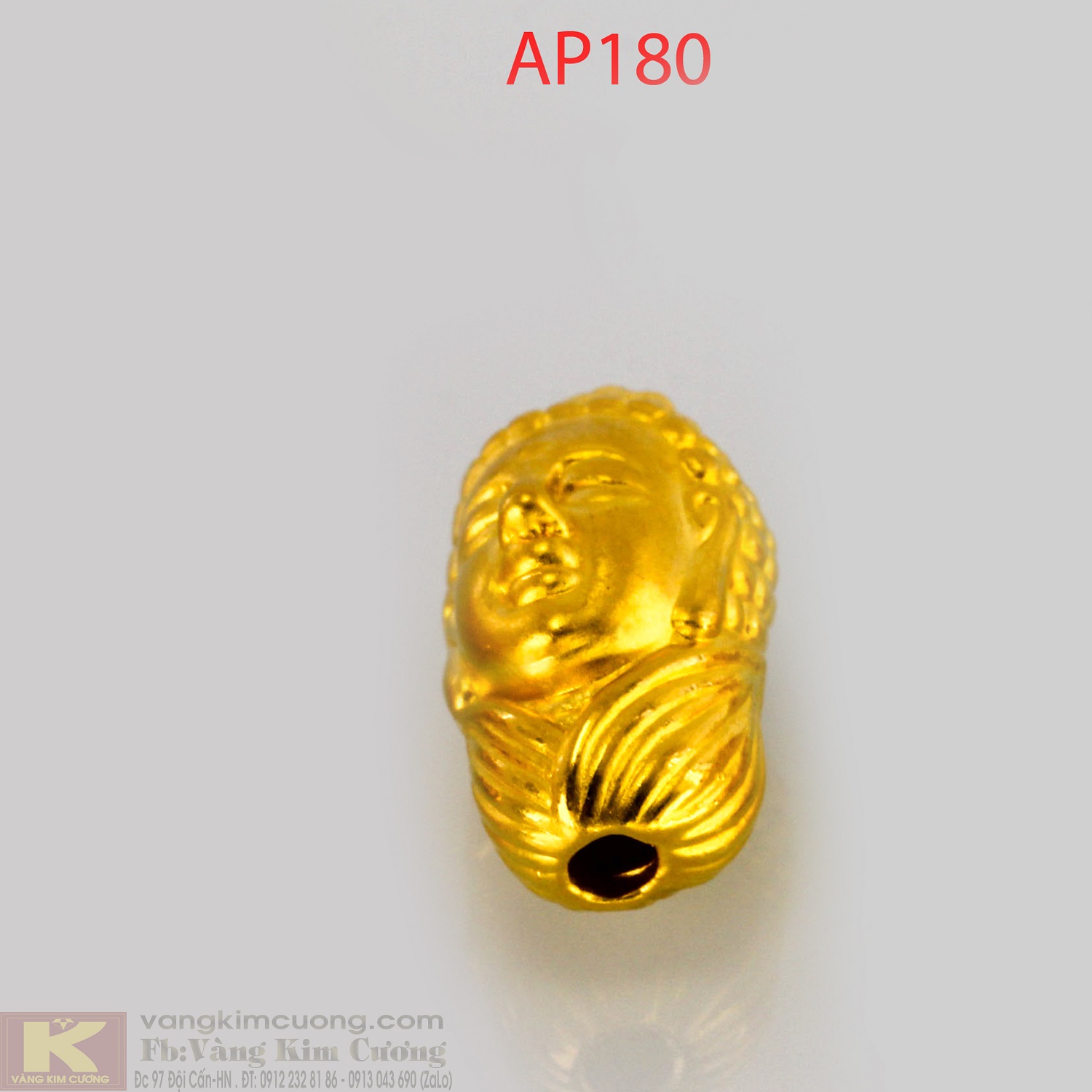 Charm mặt Phật vàng 24k mã AP180