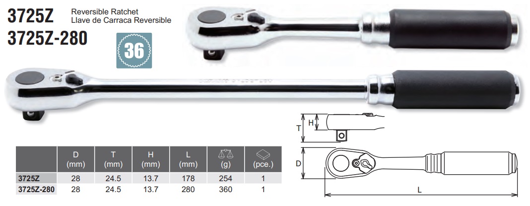 Tay xiết ốc tự động Koken, tay xiết ốc Koken Z-series, Koken 3725Z, 3725Z-280