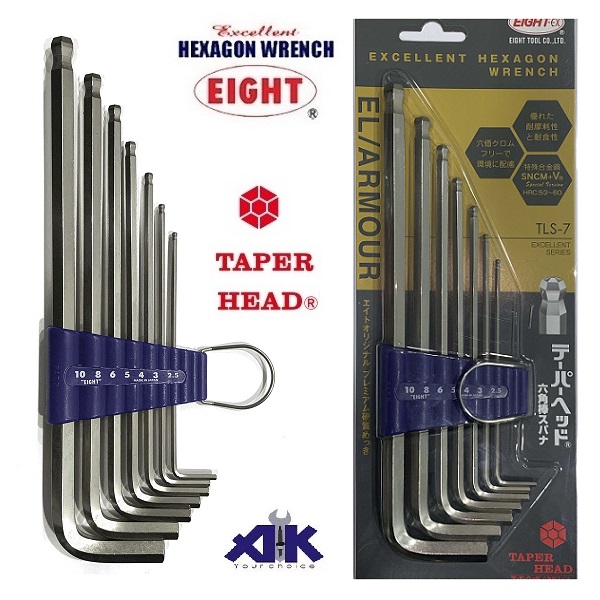 Bộ lục giác đầu bi, lục giác Eiight Nhật, Eight Tool Nhật bản, Eight TLS-7, 2.5-10mm