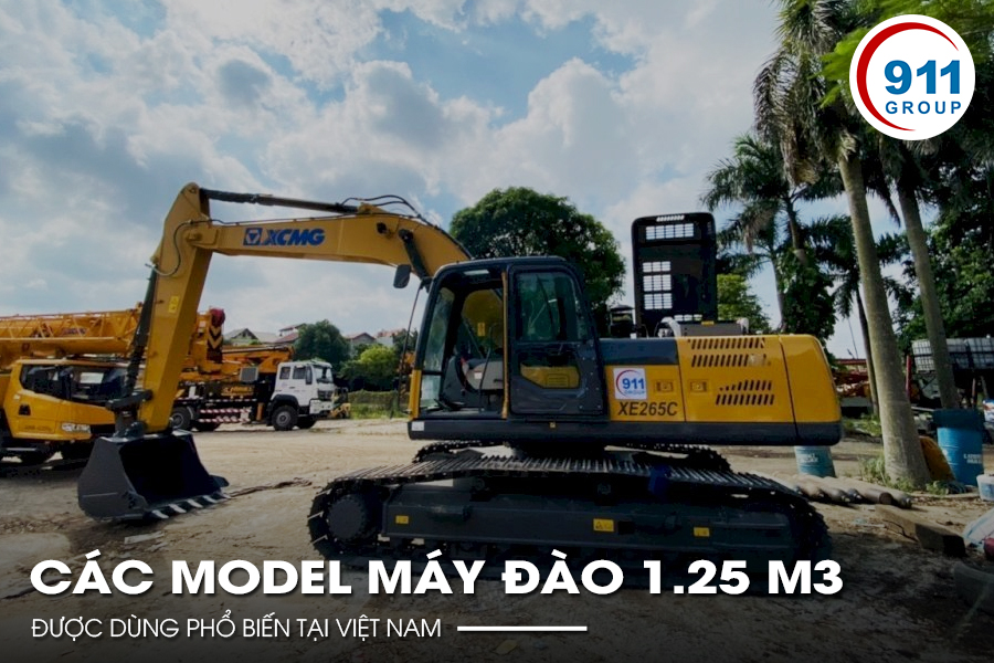 Các model máy đào 1.25 m3 được dùng phổ biến tại Việt Nam