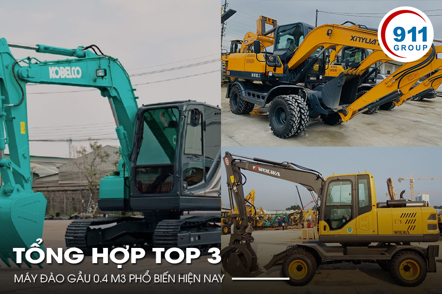 Tổng hợp Top 3 máy đào gầu 0.4 m3 phổ biến hiện nay