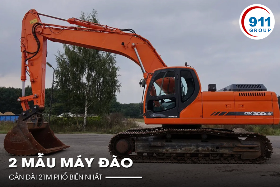 2 mẫu máy đào cần dài 21m phổ biến nhất