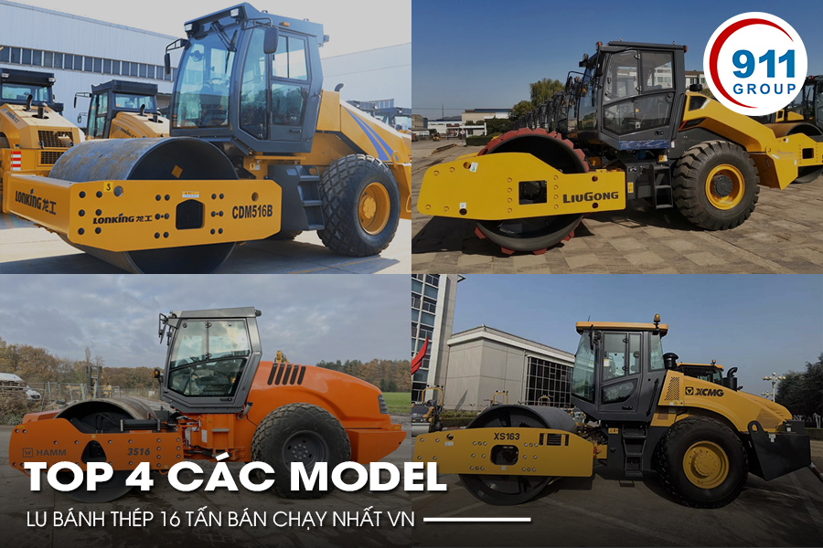 Top 4 các model lu bánh thép 16 tấn bán chạy nhất VN