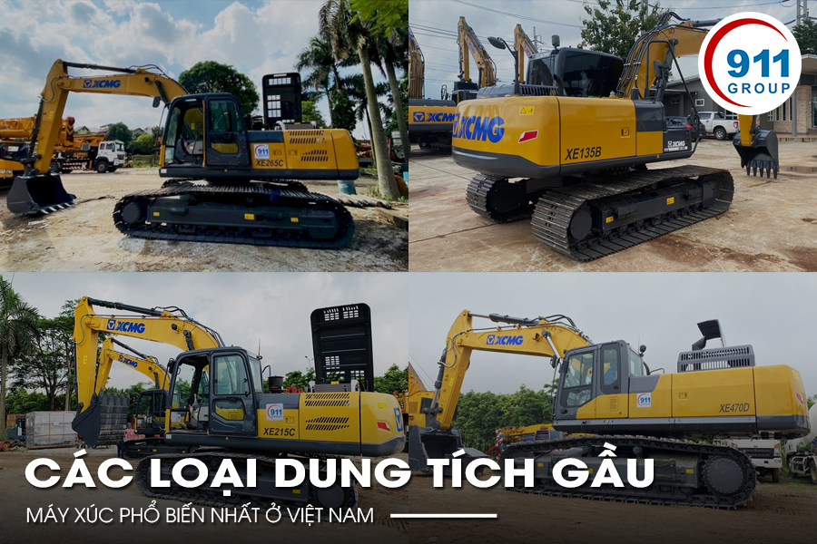 Các loại dung tích gầu máy xúc phổ biến nhất ở Việt Nam