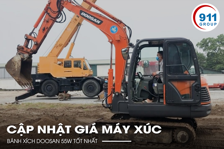 Cập nhật giá máy xúc bánh xích doosan 55w tốt nhất