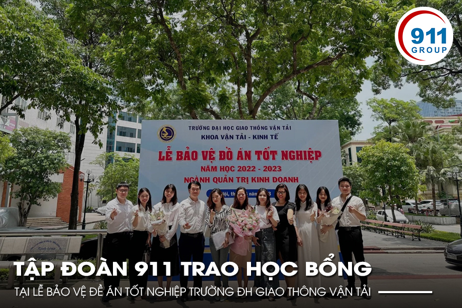 Tập đoàn 911 trao học bổng tại Lễ bảo vệ đề án tốt nghiệp Trường ĐH Giao Thông Vận Tải