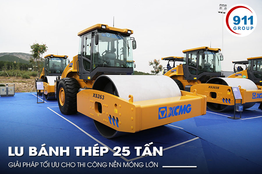 Lu bánh thép 25 tấn – Giải pháp tối ưu cho thi công nền móng lớn
