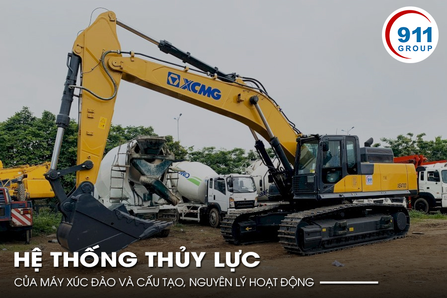 Hệ thống thủy lực của máy xúc đào và cấu tạo, nguyên lý hoạt động