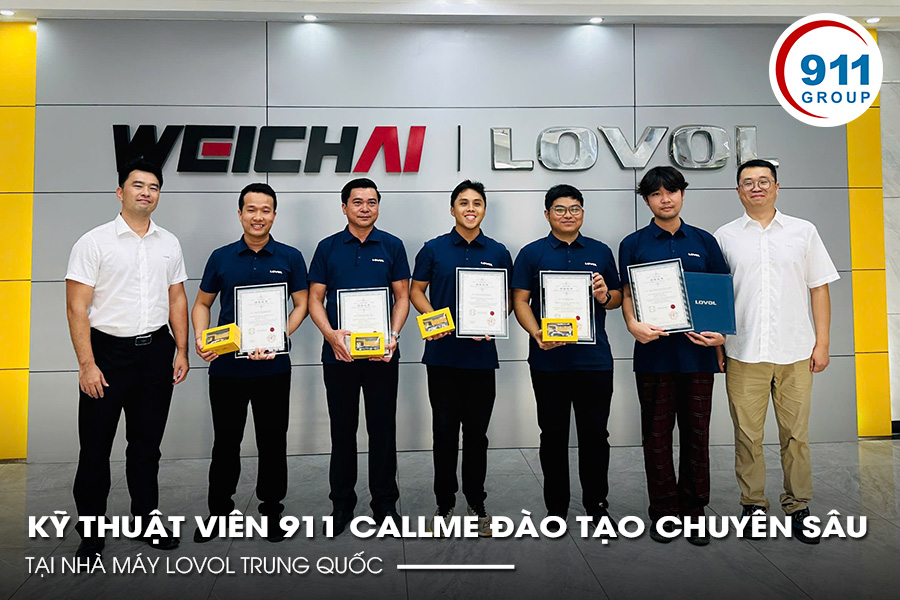 KỸ THUẬT VIÊN 911 CALLME ĐÀO TẠO CHUYÊN SÂU TẠI NHÀ MÁY LOVOL TRUNG QUỐC