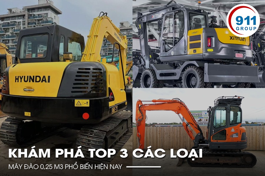 Khám phá top 3 các loại máy đào 0,25 m3 phổ biến hiện nay