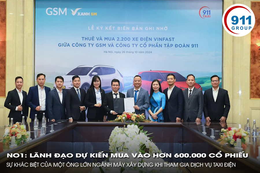 NO1: Lãnh đạo dự kiến mua vào hơn 600.000 cổ phiếu, sự khác biệt của một ông lớn ngành máy xây dựng khi tham gia dịch vụ taxi điện