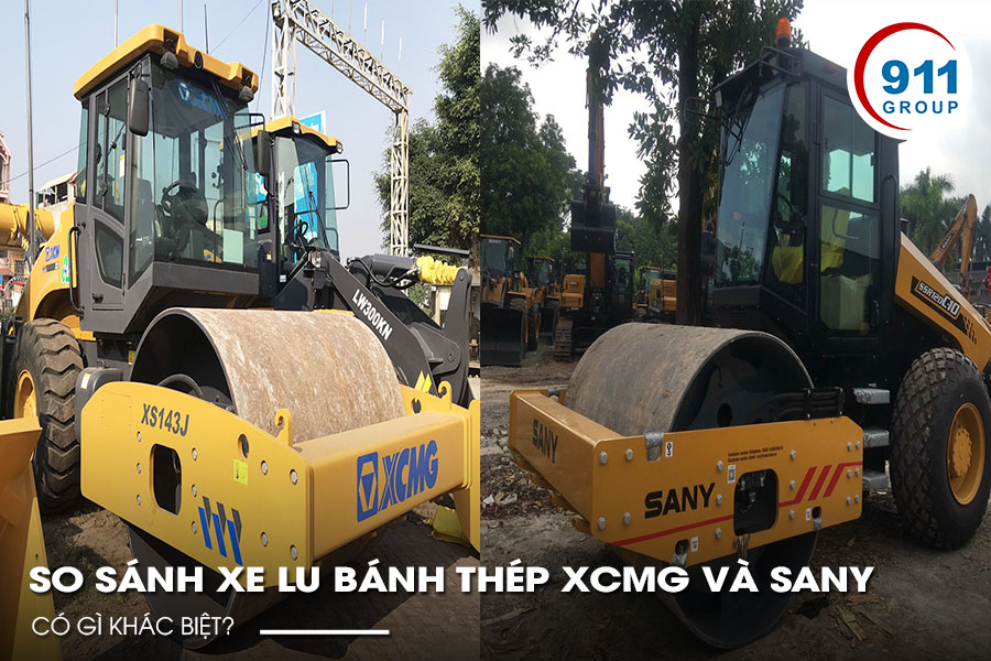 So sánh xe lu bánh thép XCMG và Sany có gì khác biệt?