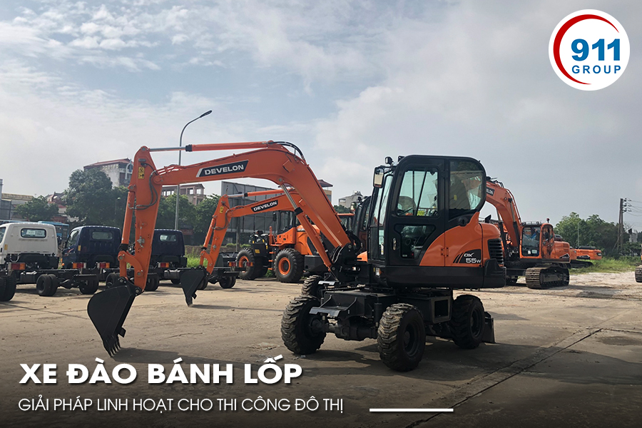 Xe Đào Bánh Lốp Giải Pháp Linh Hoạt Cho Thi Công Đô Thị
