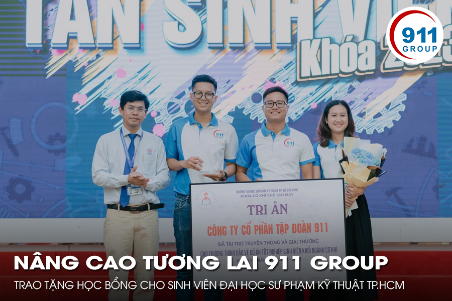 Nâng cao tương lai: 911 Group trao tặng học bổng cho sinh viên Đại học Sư phạm Kỹ thuật Thành phố Hồ Chí Minh
