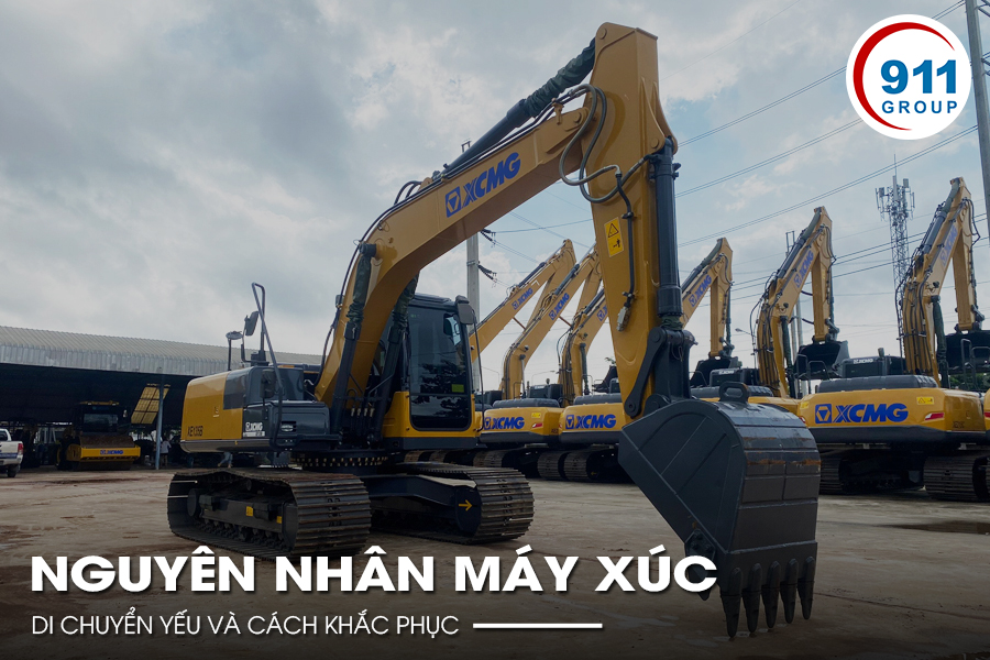 Nguyên nhân máy xúc di chuyển yếu và cách khắc phục