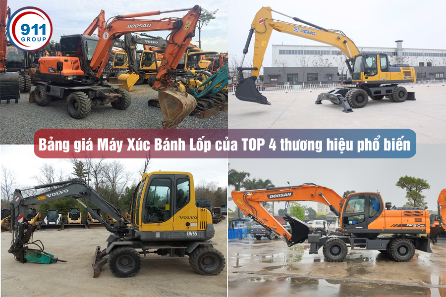 Bảng giá Máy Xúc Bánh Lốp của TOP 4 thương hiệu phổ biến