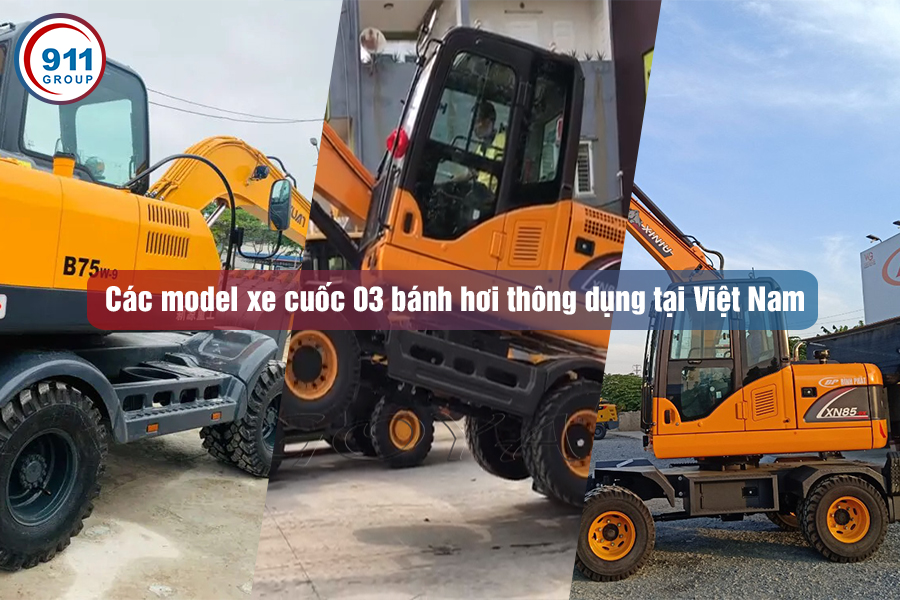 Các model xe cuốc 03 bánh hơi thông dụng tại Việt Nam