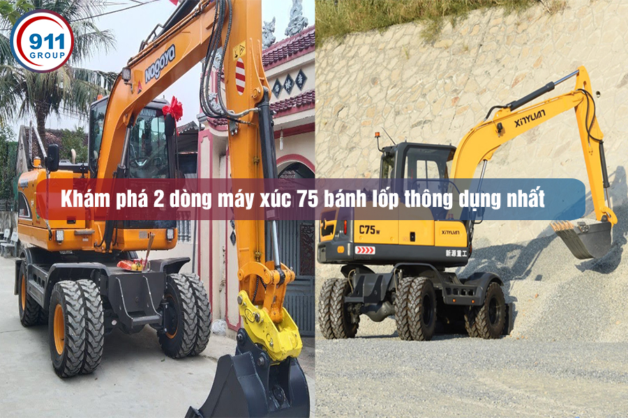 Khám phá 2 dòng máy xúc 75 bánh lốp thông dụng nhất