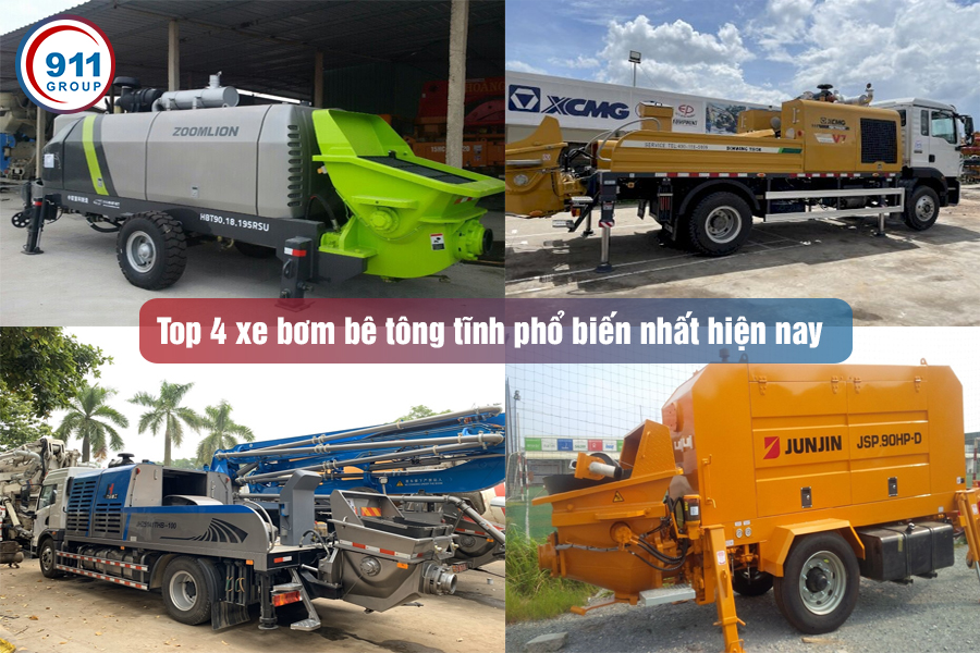 Top 4 xe bơm bê tông tĩnh phổ biến nhất hiện nay