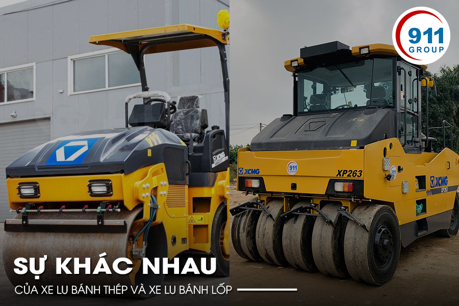 Sự khác nhau của xe lu bánh thép và xe lu bánh lốp