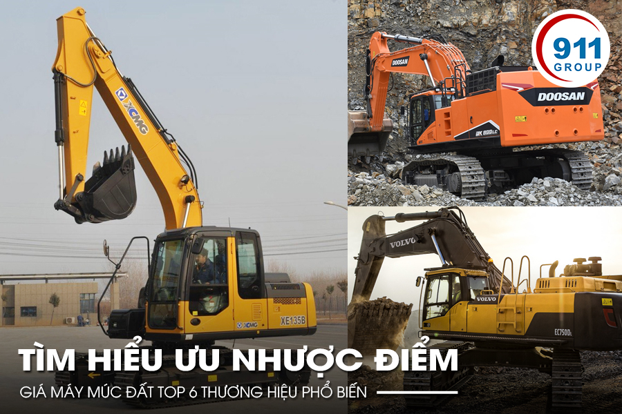 Tìm hiểu ưu nhược điểm giá máy múc đất Top 6 thương hiệu phổ biến