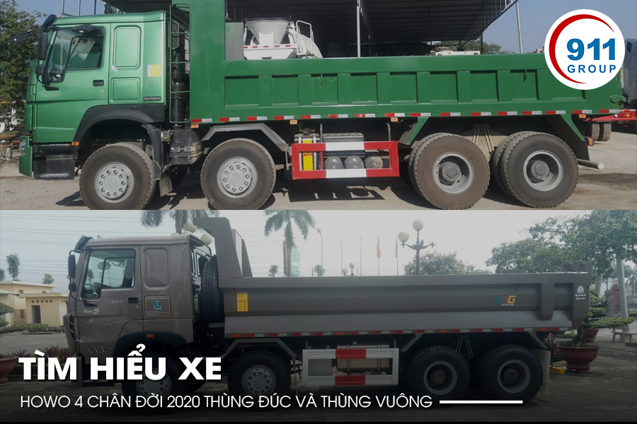 Tìm hiểu xe howo 4 chân đời 2020 thùng đúc và thùng vuông