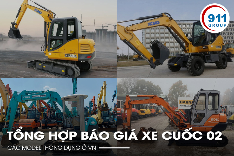 Tổng hợp báo giá xe cuốc 02 - các model thông dụng ở VN