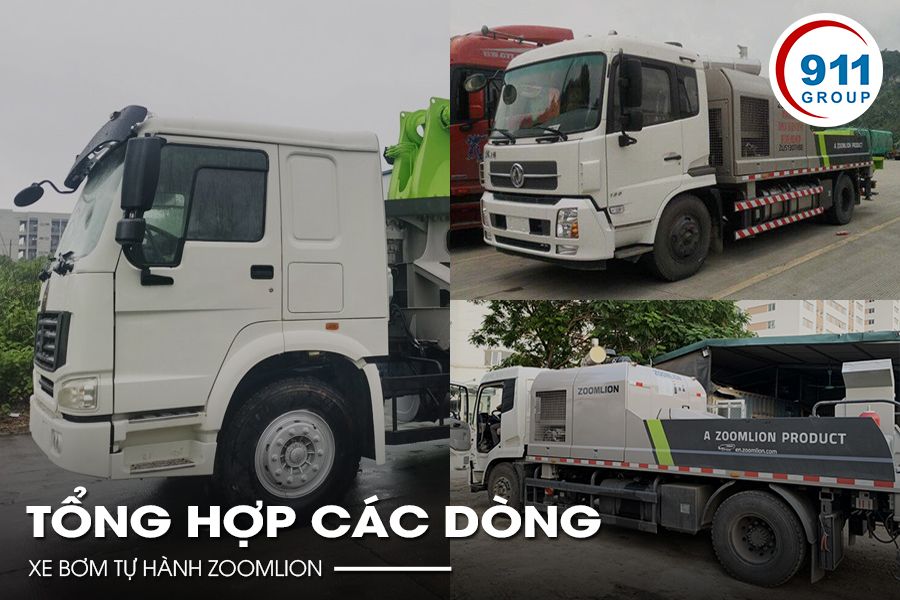 Tổng hợp các dòng xe bơm tự hành Zoomlion