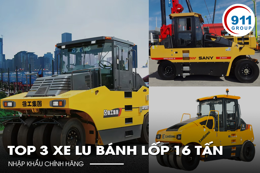 Top 3 xe lu bánh lốp 16 tấn nhập khẩu chính hãng