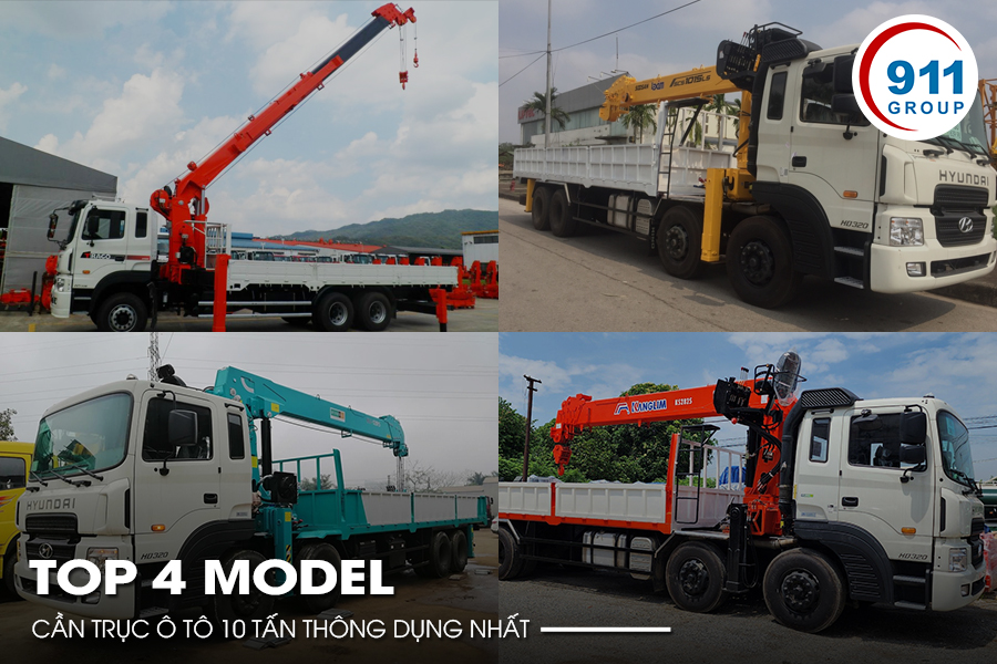 Top 4 model cần trục ô tô 10 tấn thông dụng nhất