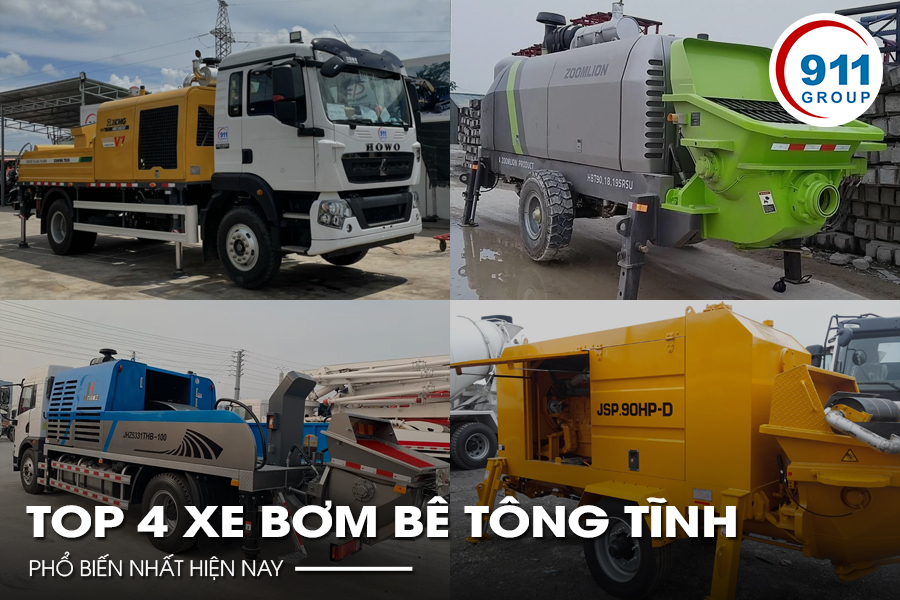 Top 4 xe bơm bê tông tĩnh phổ biến nhất hiện nay