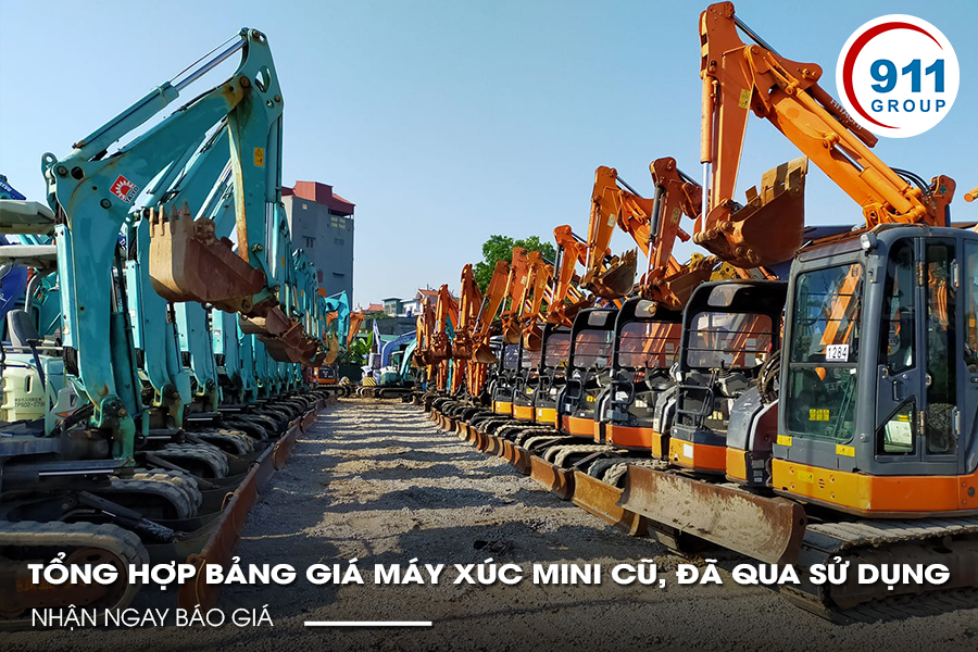 Tổng Hợp Bảng Giá Máy Xúc Mini Cũ, Đã Qua Sử Dụng