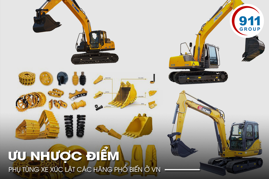 Ưu nhược điểm phụ tùng xe xúc lật các hãng phổ biến ở VN