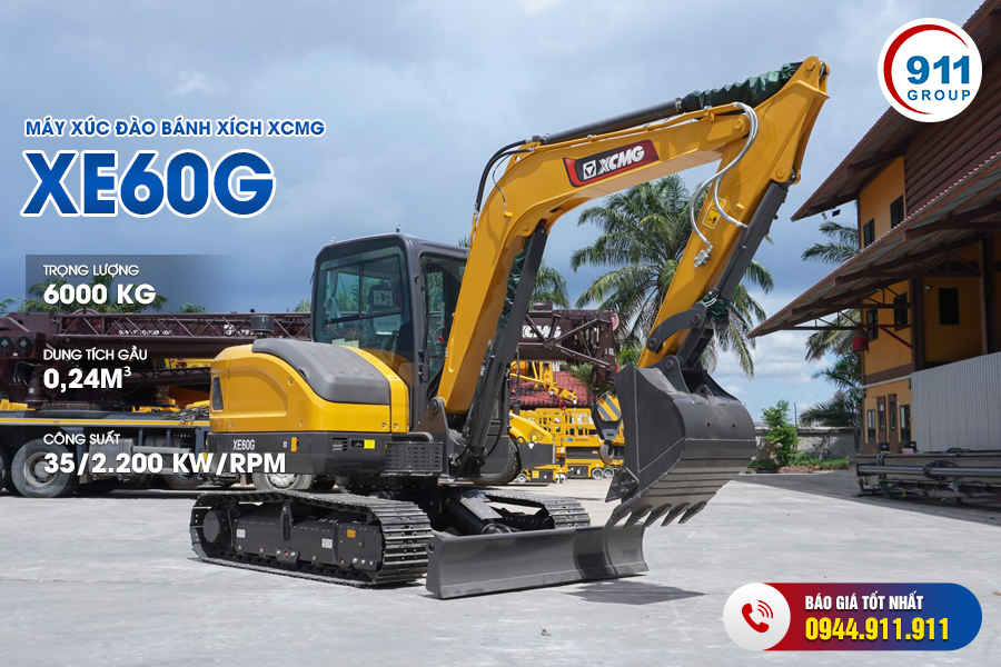Máy xúc đào mini XCMG - Model XE60G (6 tấn)