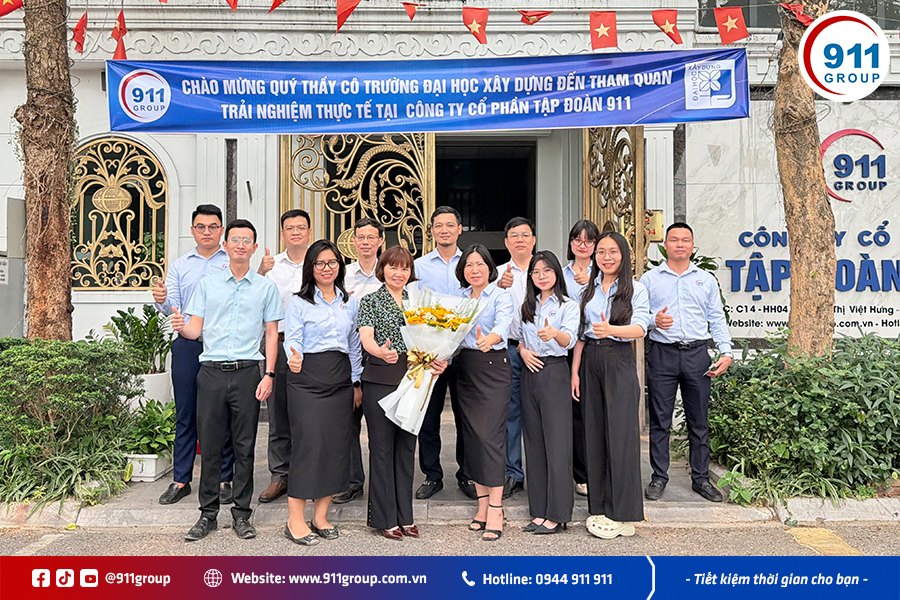 Ban lãnh đạo Tập đoàn 911 và Thầy cô Trường Đại Học Xây Dựng Hà Nội