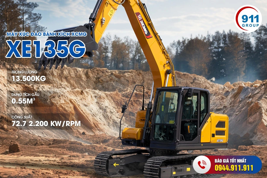 Máy xúc đào bánh xích XCMG XE135G