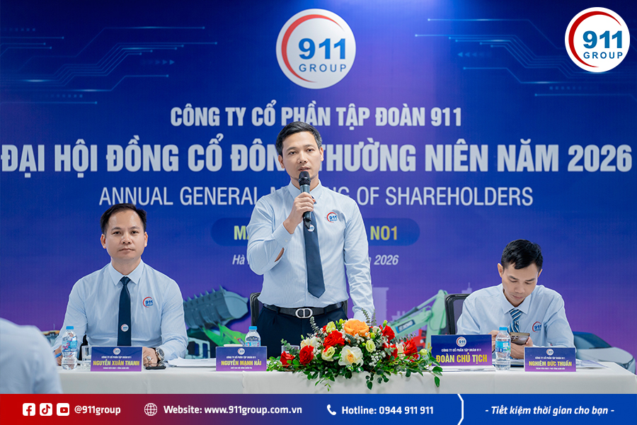 TẬP ĐOÀN 911 TỔ CHỨC THÀNH CÔNG ĐẠI HỘI ĐỒNG CỔ ĐÔNG THƯỜNG NIÊN 2026