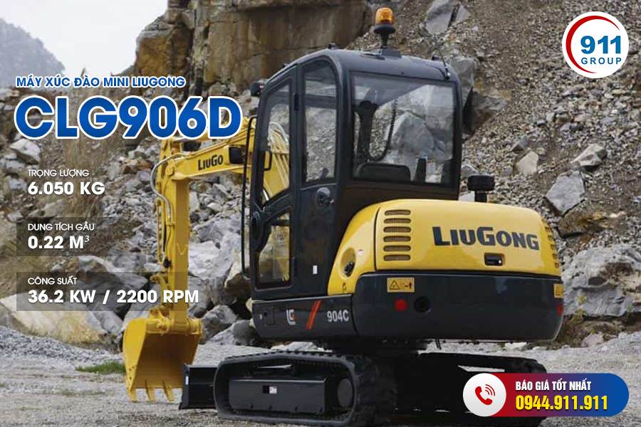 Máy xúc đào mini - Model CLG906D (6 tấn)
