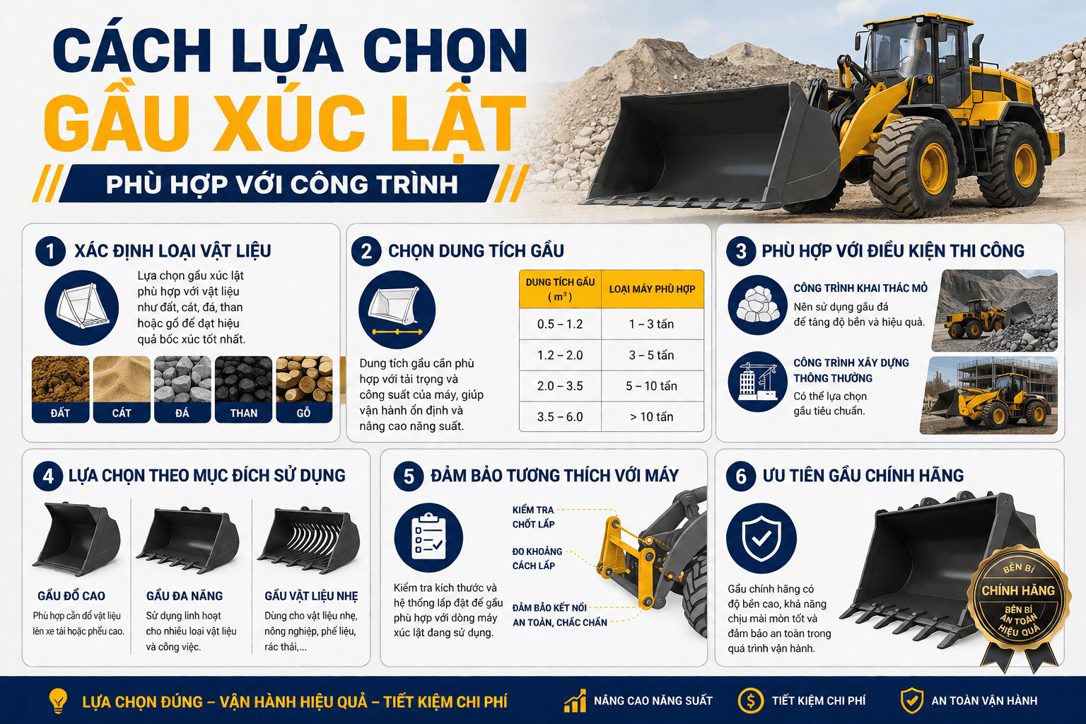 Lựa chọn gầu xúc lật